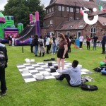 Giant Draughts at a student outdoor event 