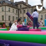 Gladiator Joust Hire at a wedding being used by the bride and groom