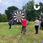 Inflatable Golf Darts at a corporate fun day