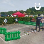 Soft Target Archery Hire Set up outdoors at a family fun day