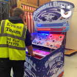 Fun Experts testing out the new Christmas Bounce A Ball in our warehouse