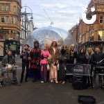 Bespoke Event Globe Hire set up in town centre being enjoyed and photographed