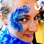 Blue Adult face painting Hire