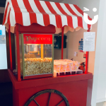 Popcorn Machine set up on a traditional cart