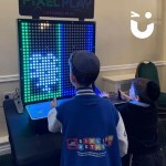 Pixel Play Hire At A Bar Mitzvah with 2 young boys playing it