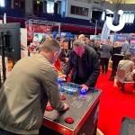 Two men playing Strike a Light at Shout's Lancashire Business Exhibition