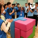 Puzzle Cube at an Indoor University Event