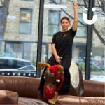 Rodeo Reindeer being demonstrated by a Fun Expert