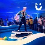 Surf Simulator Hire at a university Hawaiin Themed party with beach props