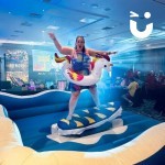 Surf Simulator Hire at a university Hawaiin Themed party with props